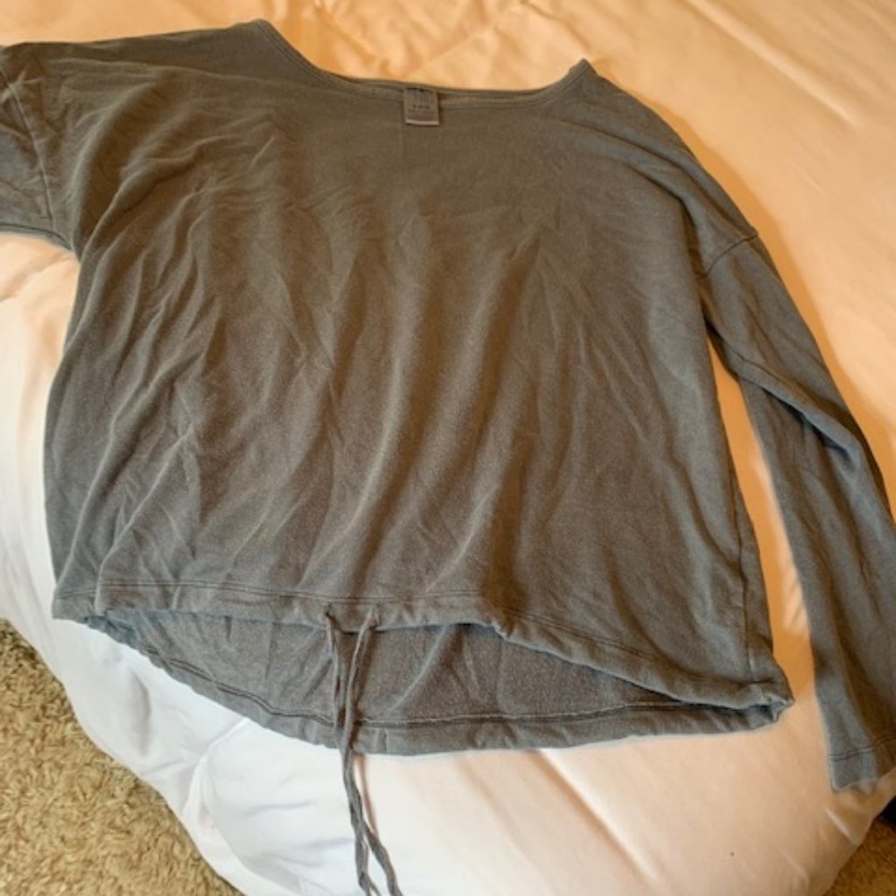 Grey Front Tie Sweater